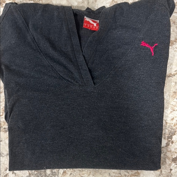 Puma Tops - Puma Black V-Neck Top with Pink Logo